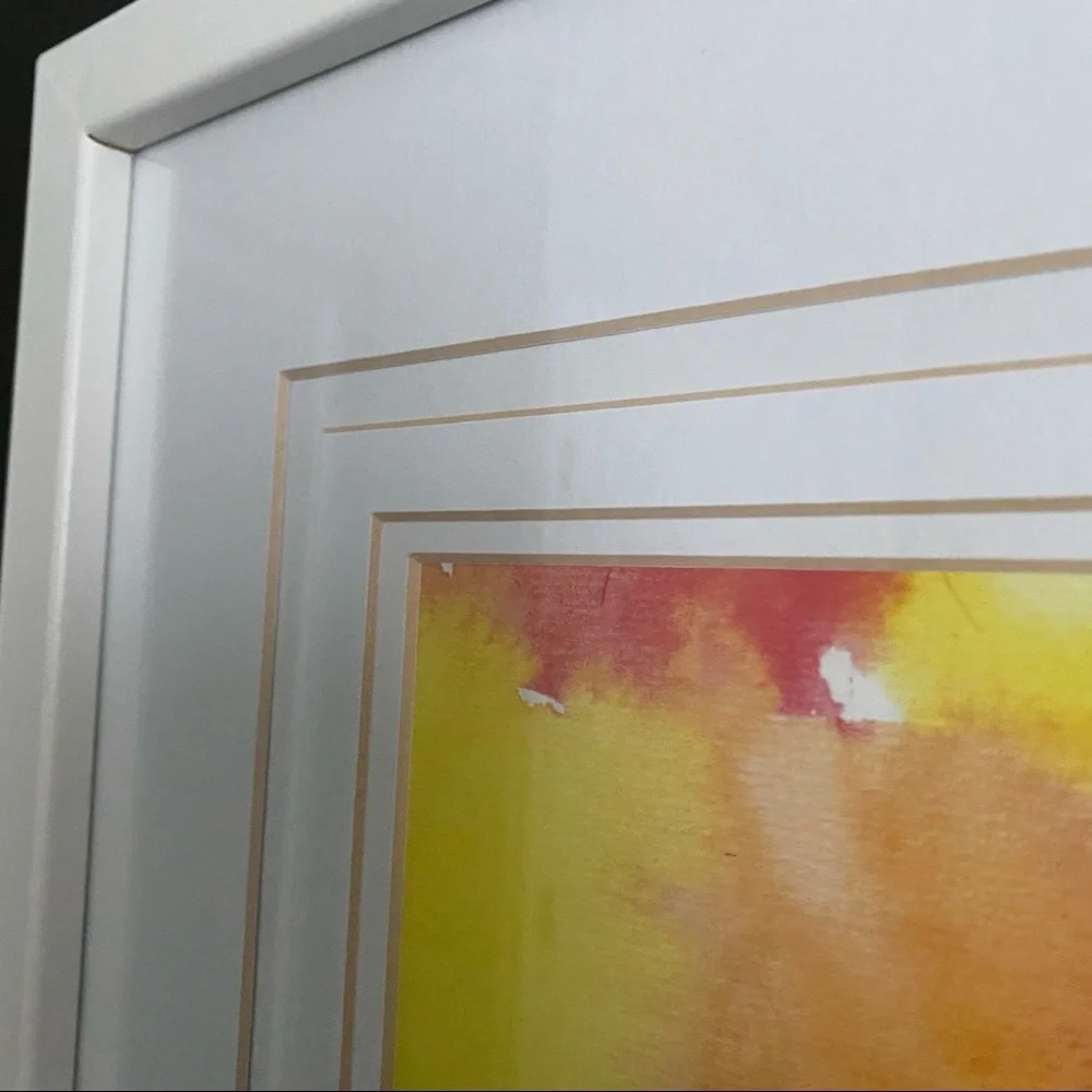 NWT!Modern Graphic Art Print In White Wooden Frame